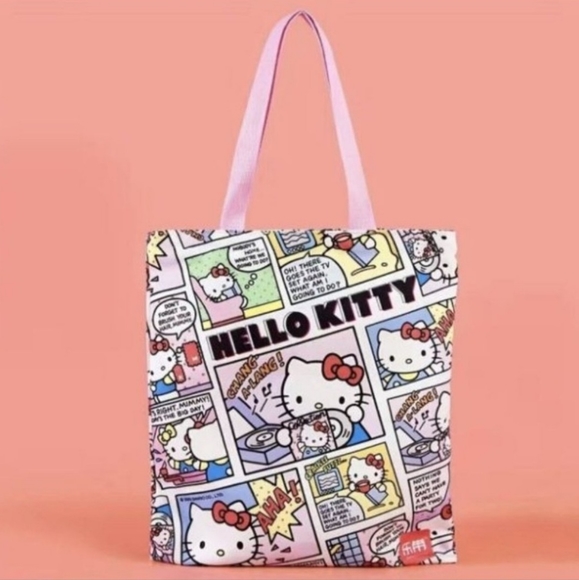 Hello Kitty Comics Cute Zipper Canvas Tote Bag - Picture 7 of 10